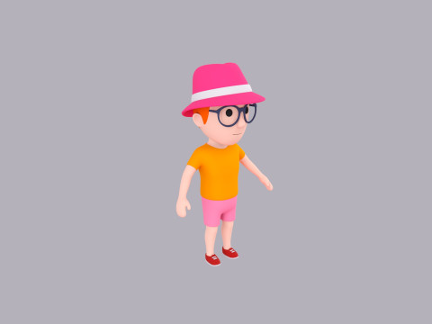 Cartoon Male Character Rigged 060 3D Model