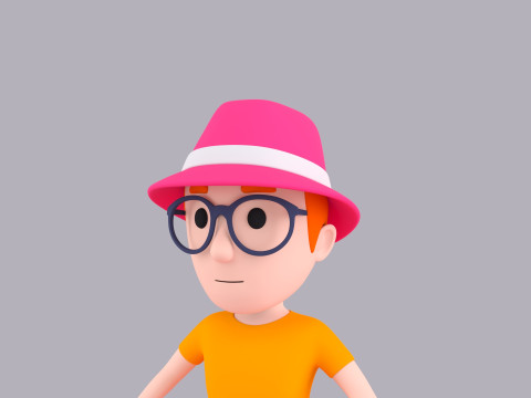 Cartoon Male Character Rigged 060 3D Model