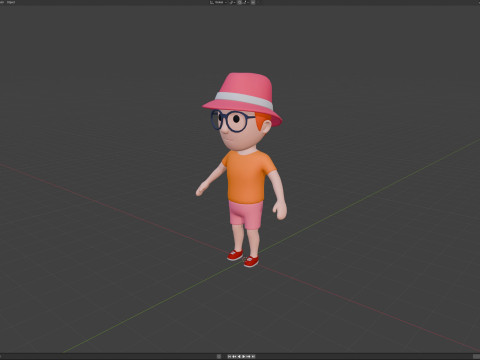 Cartoon Male Character Rigged 060 3D Model