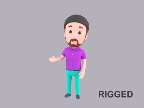 Cartoon Male Character Rigged 061 3D 모델