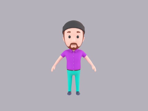 Cartoon Male Character Rigged 061 Modèle 3D