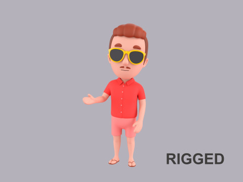 Cartoon Male Character Rigged 062 3D 모델