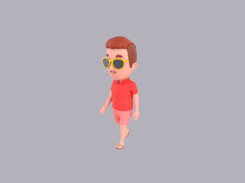 Cartoon Male Character Rigged 062 3D Model