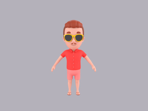 Cartoon Male Character Rigged 062 3D Model