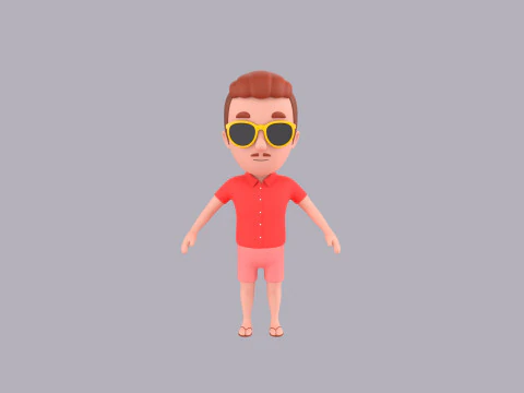 Cartoon Male Character Rigged 062 3D Model