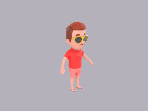 Cartoon Male Character Rigged 062 3D Model