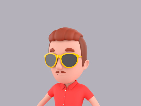 Cartoon Male Character Rigged 062 3D Model