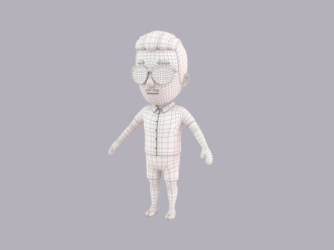 Cartoon Male Character Rigged 062 3D Model