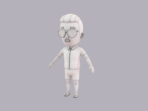 Cartoon Male Character Rigged 062 3D Model