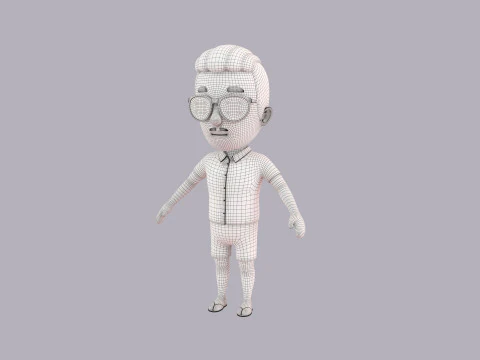 Cartoon Male Character Rigged 062 3D Model