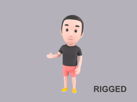 Cartoon Male Character Rigged 063 3D 모델