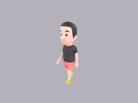 Cartoon Male Character Rigged 063 3D Model