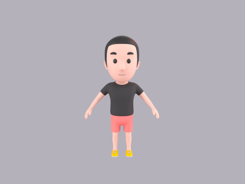 Cartoon Male Character Rigged 063 3D Model