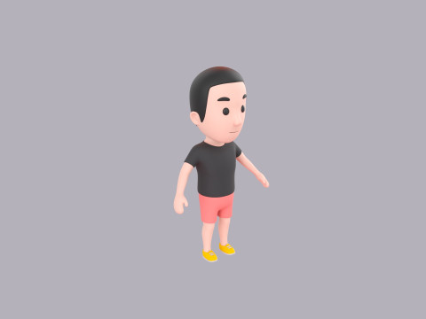 Cartoon Male Character Rigged 063 3D Model