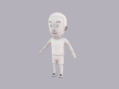 Cartoon Male Character Rigged 063 3D Model
