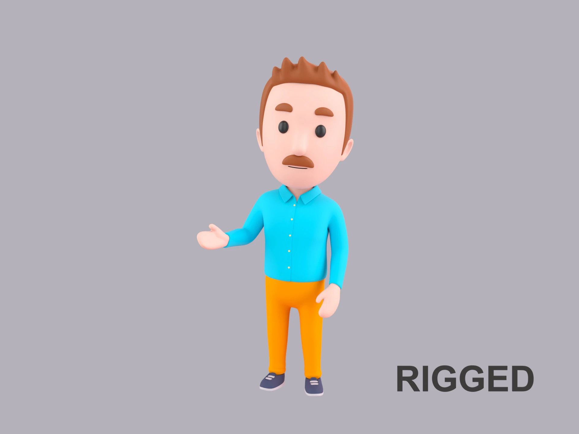 Cartoon Male Character Rigged 064 3D Model .c4d .max .obj .3ds .fbx .stl .blend 