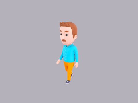 Cartoon Male Character Rigged 064 3D Model