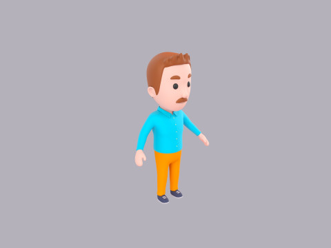 Cartoon Male Character Rigged 064 Modelo 3D