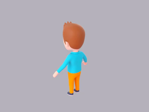 Cartoon Male Character Rigged 064 3D Model