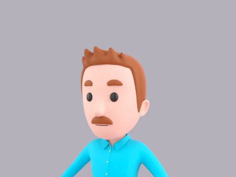 Cartoon Male Character Rigged 064 3D Model