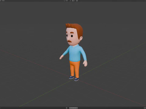 Cartoon Male Character Rigged 064 3D Model