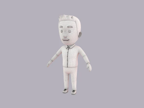 Cartoon Male Character Rigged 064 3D Model