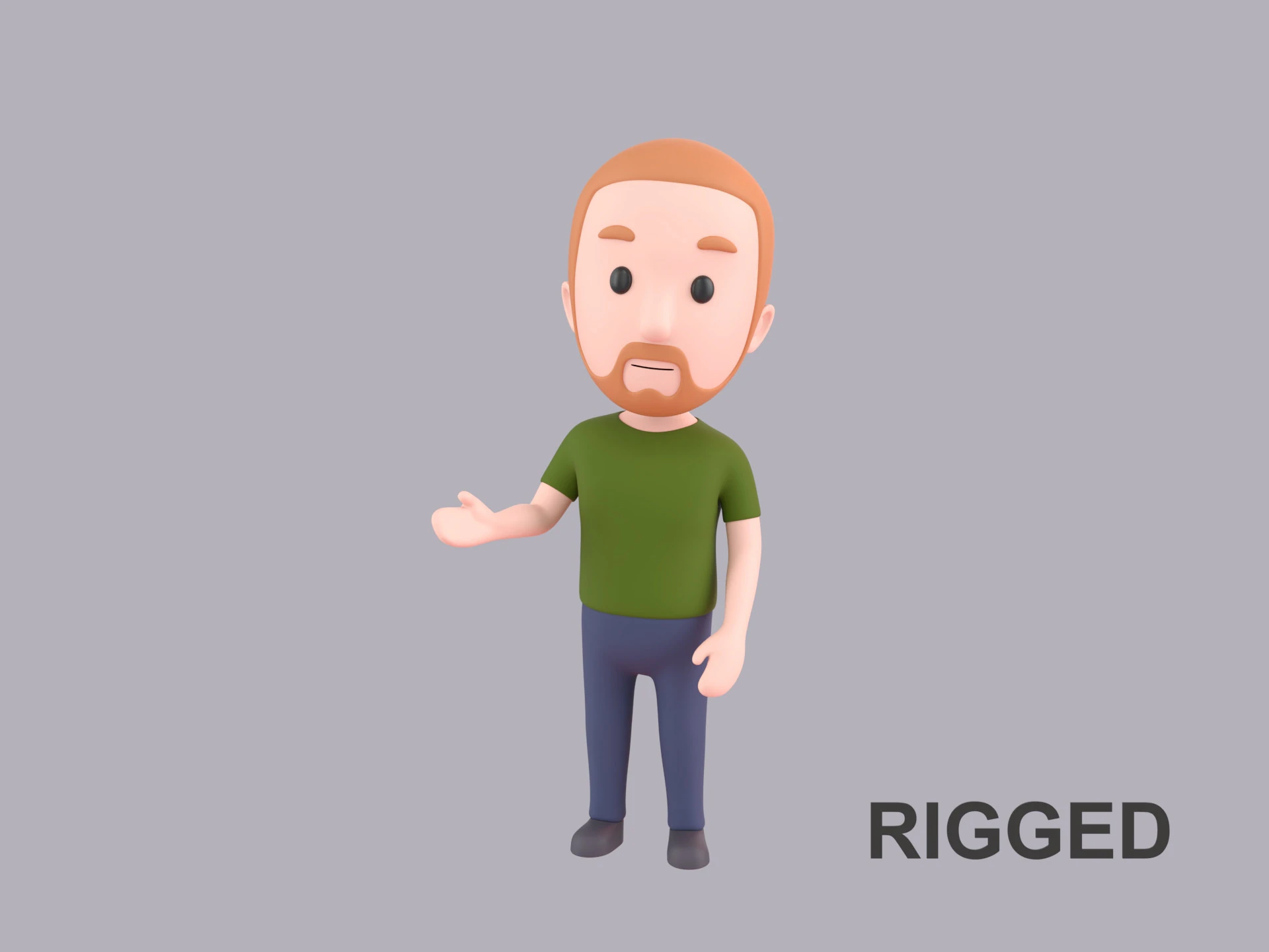 Cartoon Male Character Rigged 065 3D Model .c4d .max .obj .3ds .fbx .stl .blend 