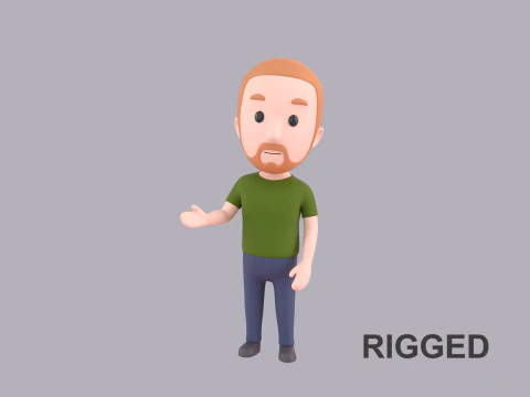 Personagem masculino de desenho animado Rigged 065 Modelo 3D