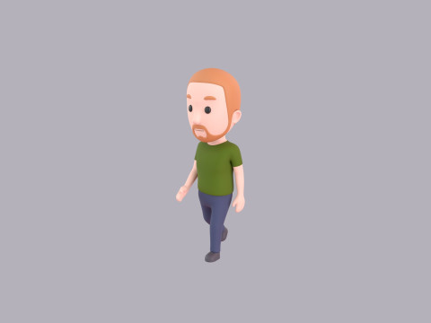 Cartoon Male Character Rigged 065 3D Model