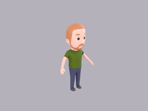 Cartoon Male Character Rigged 065 3D Model