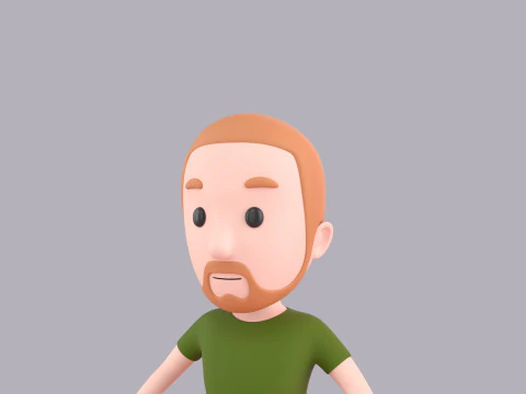 Cartoon Male Character Rigged 065 3D Model