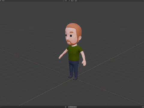 Cartoon Male Character Rigged 065 3D Model