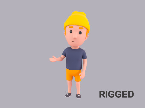 Cartoon Male Character Rigged 066 3D 모델