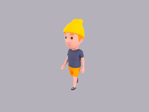 Cartoon Male Character Rigged 066 Modelo 3D