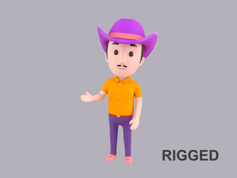 Cartoon Male Character Rigged 067 3D 모델