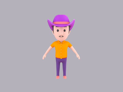 Cartoon Male Character Rigged 067 Modèle 3D