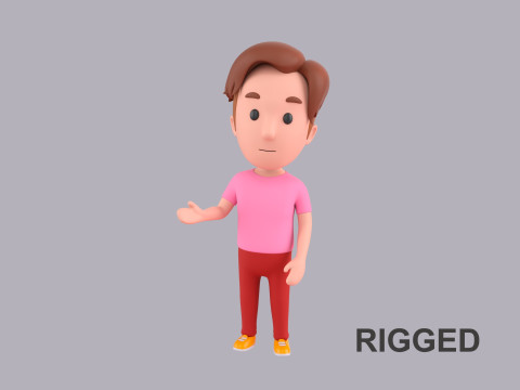 Cartoon Male Character Rigged 068 3D 모델
