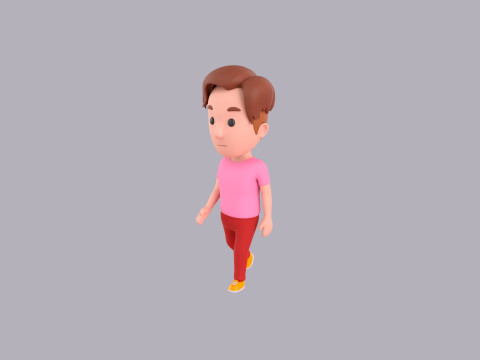 Cartoon Male Character Rigged 068 3D Model