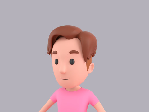 Cartoon Male Character Rigged 068 3D Model