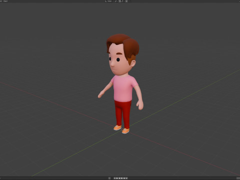 Cartoon Male Character Rigged 068 3D Model