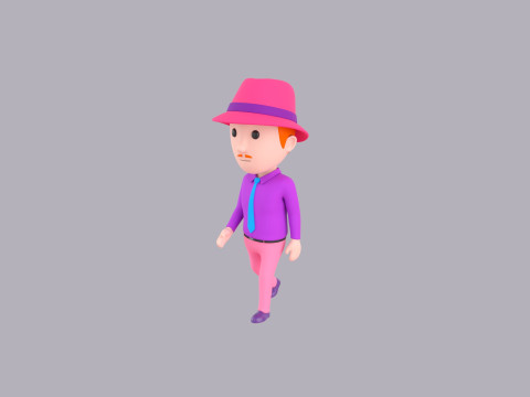 Cartoon Male Character Rigged 069 3Dモデル