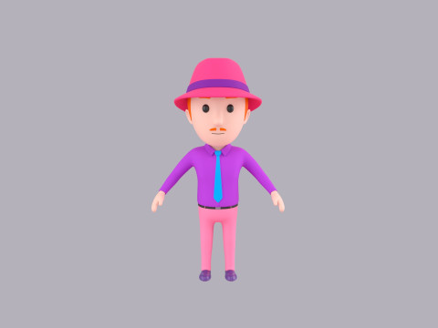 Cartoon Male Character Rigged 069 3Dモデル