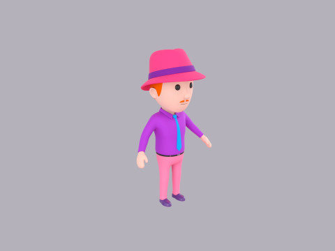 Cartoon Male Character Rigged 069 3Dモデル