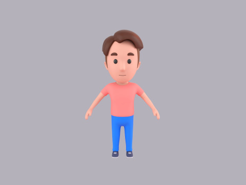 Cartoon Male Character Rigged 070 Modelo 3D
