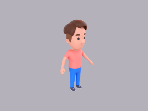 Cartoon Male Character Rigged 070 Modelo 3D