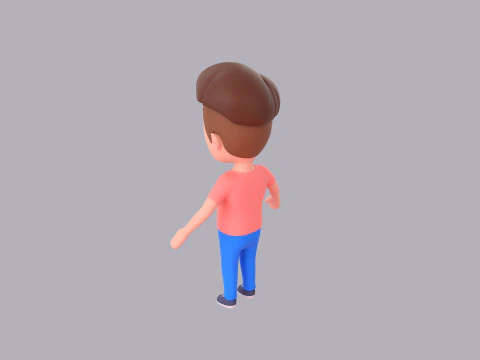 Cartoon Male Character Rigged 070 3D Model
