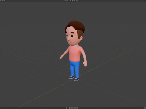 Cartoon Male Character Rigged 070 3D Model