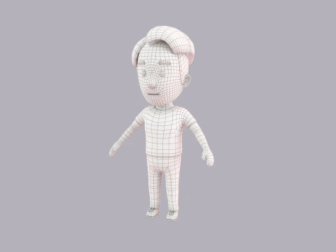 Cartoon Male Character Rigged 070 3D Model