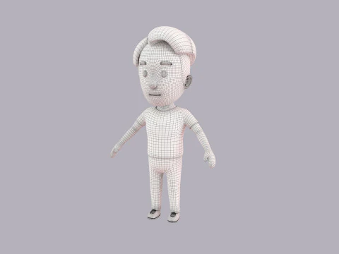 Cartoon Male Character Rigged 070 3D Model