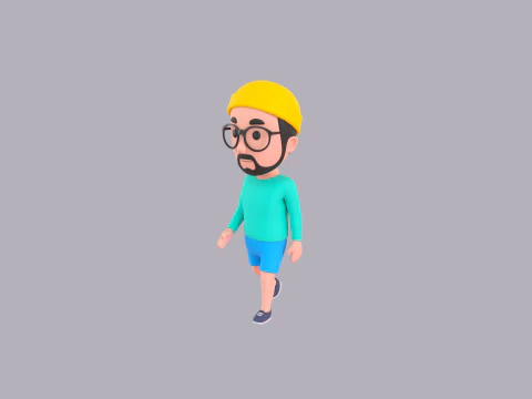 Cartoon Male Character Rigged 071 3D Model